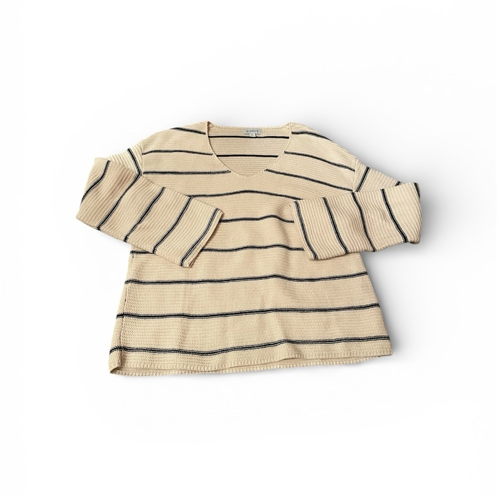 Evereve Vera Pullover Striped Sweater - Cream and Black